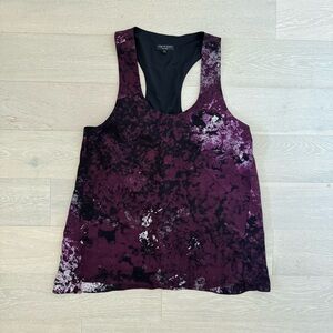 Rag & Bone Marbled Purple and Black 100% Silk Tank Top